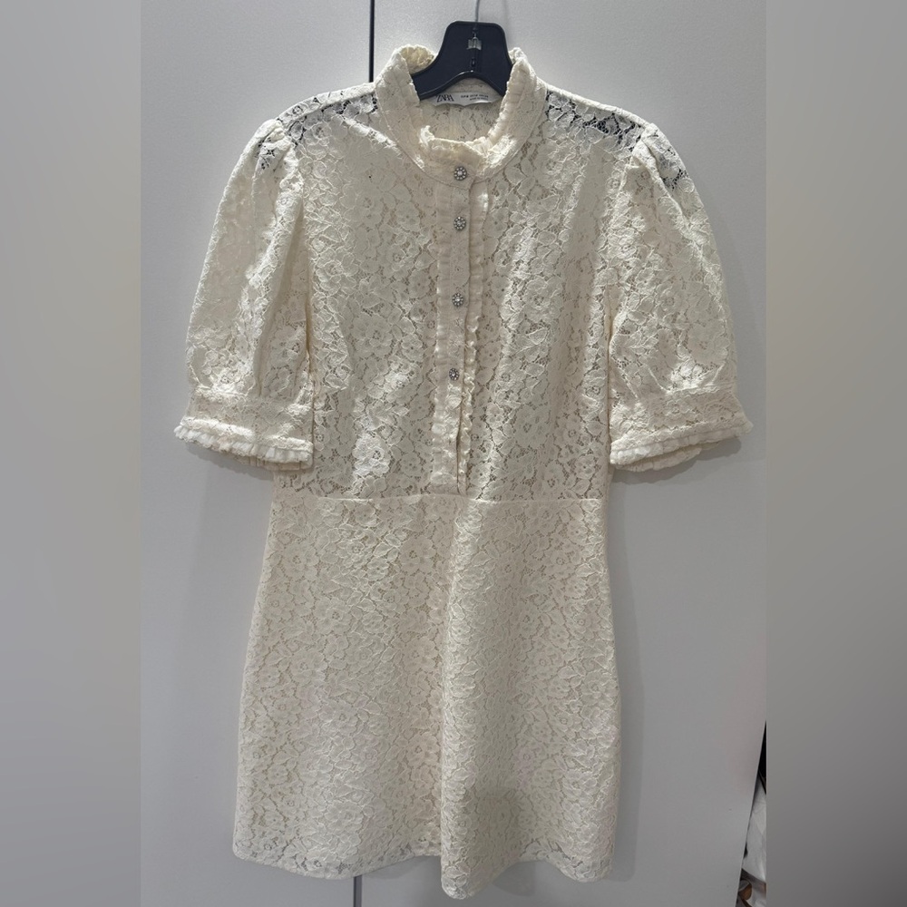 Elegant Cream Lace Zara Dress